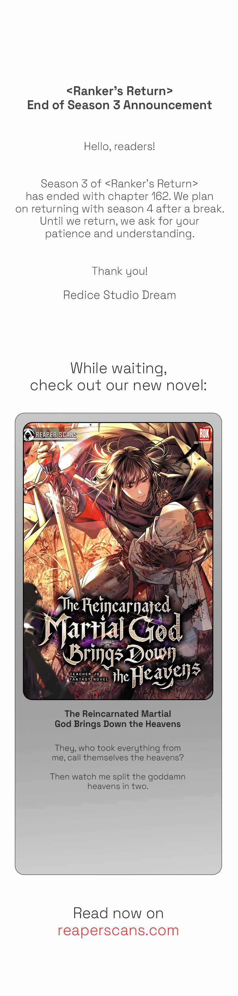 Ranker’s Return (Remake) — Chapter 162.5 — page 1