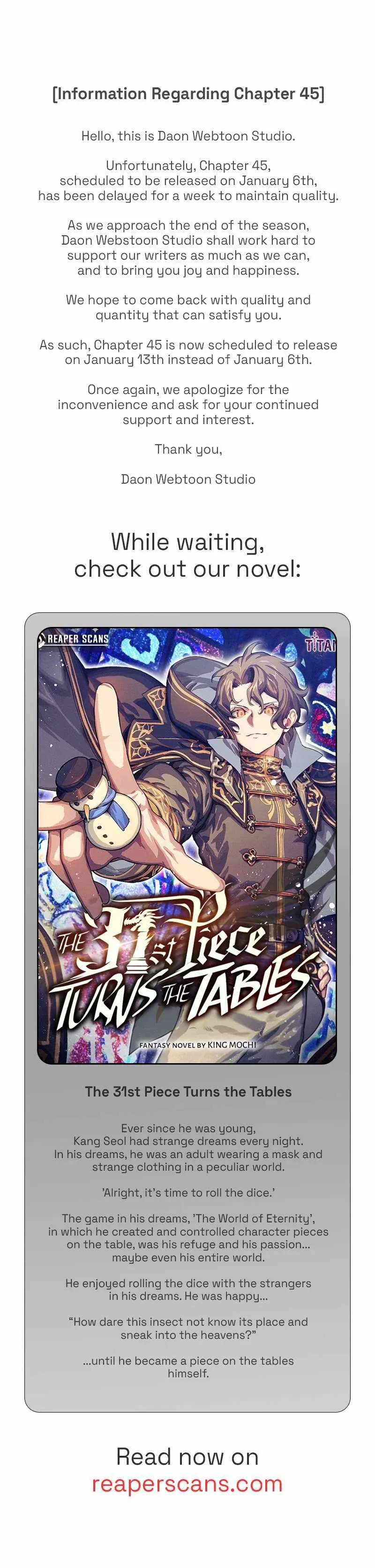 The 31st Piece Turns the Tables — Chapter 44.5 — page 1