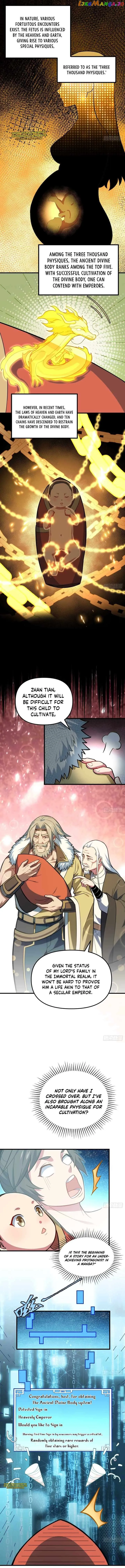 Start by signing in and obtaining the Ancient Divine Body — Chapter 1 — page 6