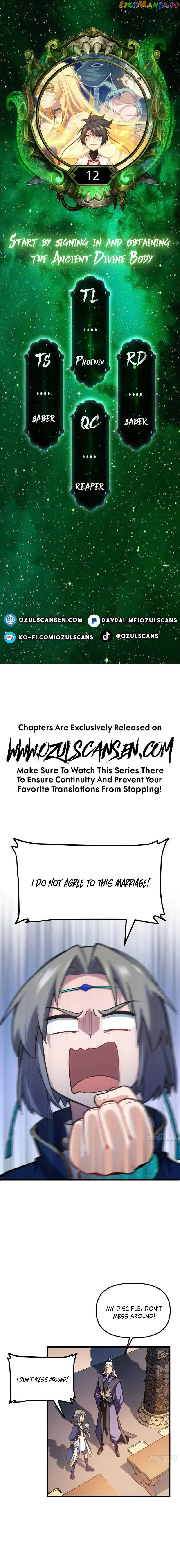 Start by signing in and obtaining the Ancient Divine Body — Chapter 12 — page 1